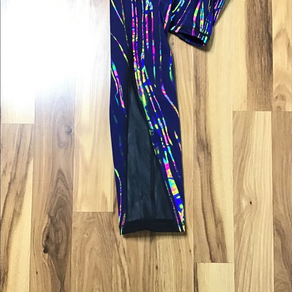 Navy blue print active leggings S/M - Picture 4 of 6